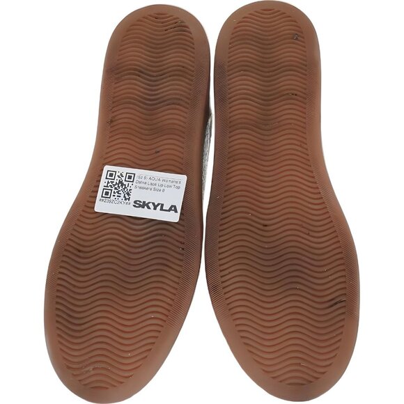 AQUA Women's Dafne Shiny Lace Up Low Top Sneakers Sz 9 - Picture 6 of 6